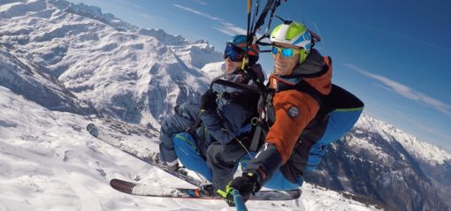 Parapente en hiver à Valmeinier