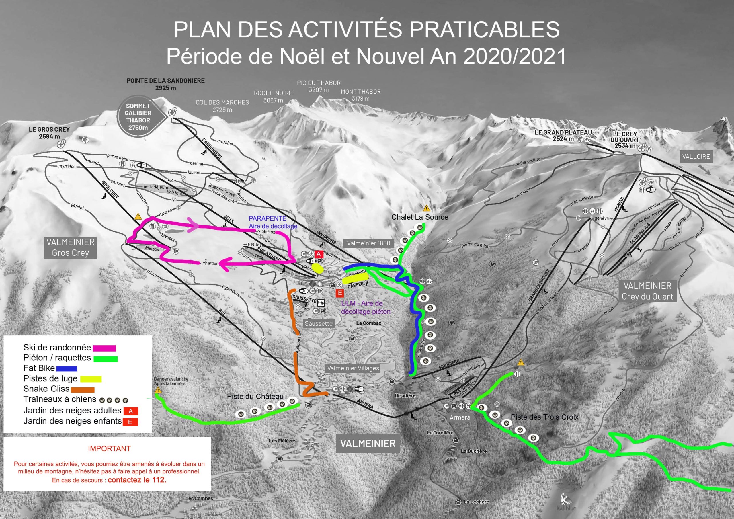 Plan des activités Valmeinier