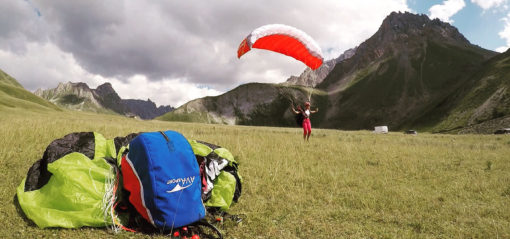 Décollage en parapente