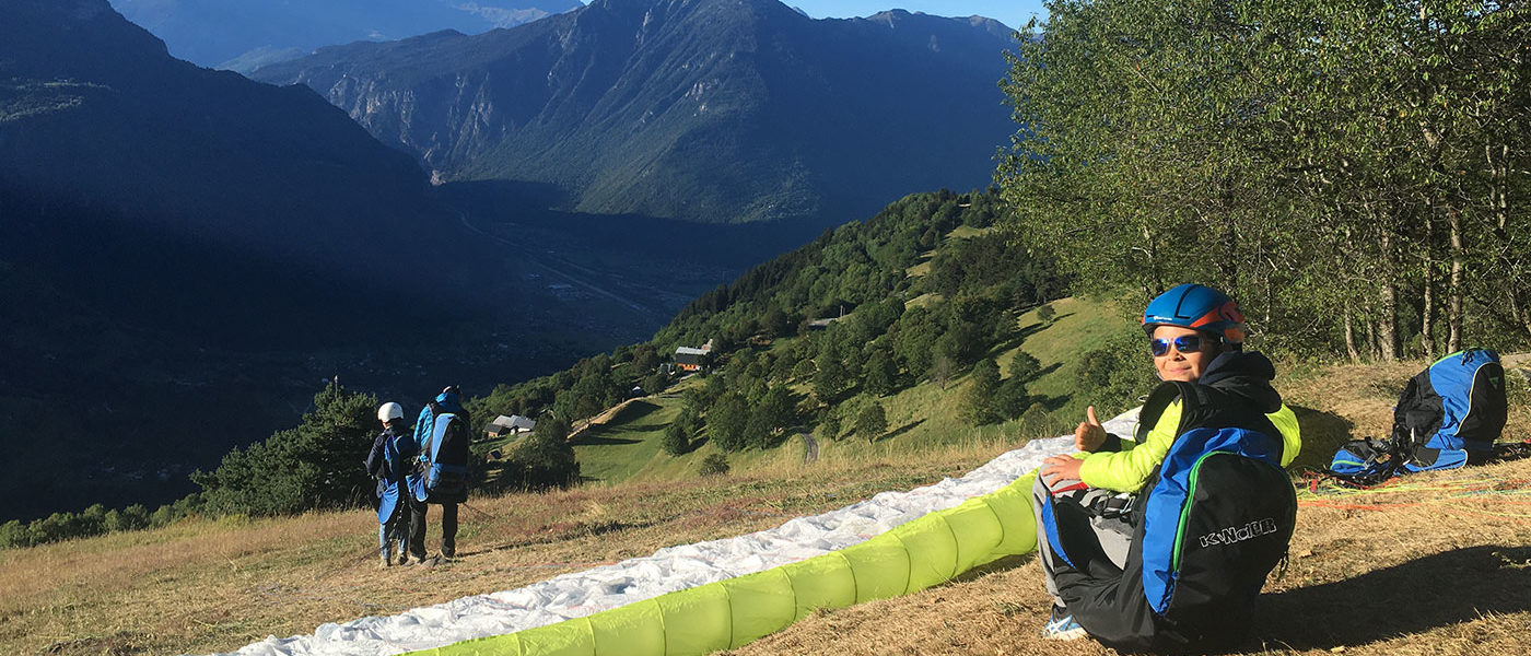 Départ en parapente l'été