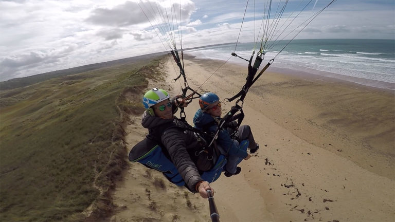 Parapente biplace à Biville