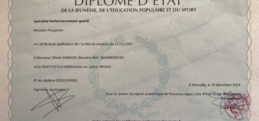 DEJEPS option Parapente